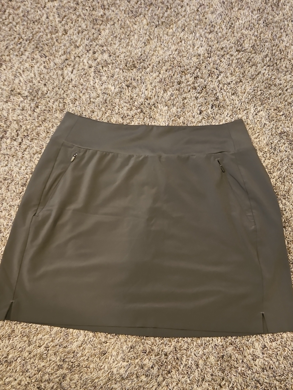 Athleta Olive Mini Skirt with Zipper Pockets